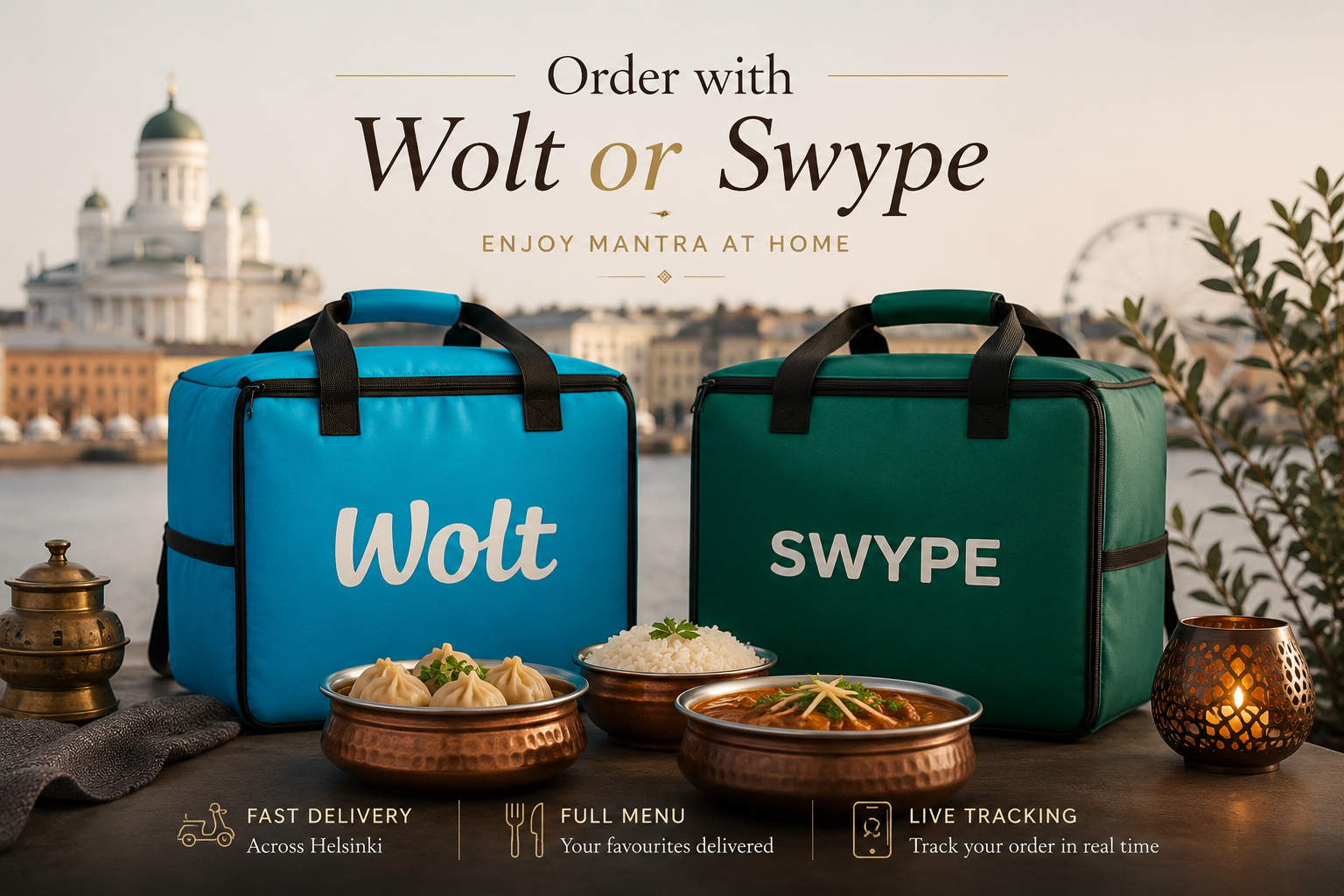 Order Mantra online with Wolt or Swype